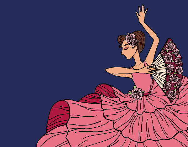 Coloring page Flamenco woman painted byAnnanymas