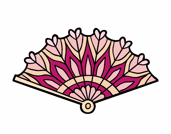 Coloring page Heart hand fan painted byAnnanymas
