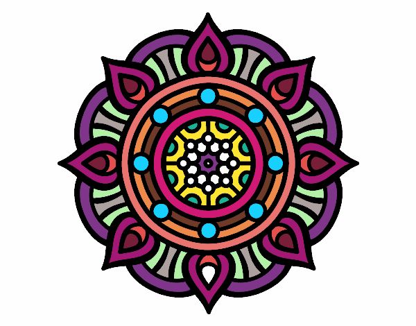 Coloring page Mandala fire points painted byLyndsey