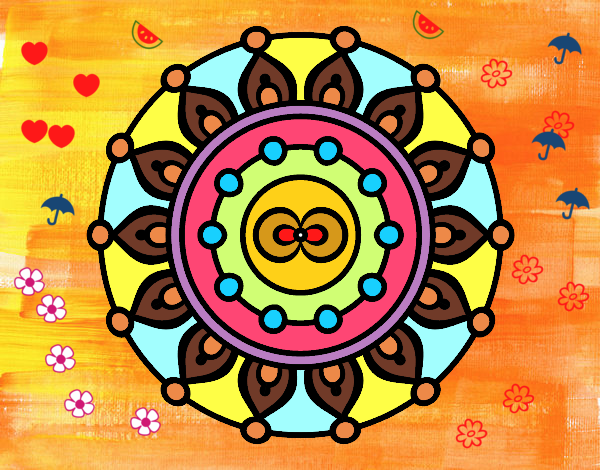 Coloring page Mandala meditation painted bySant