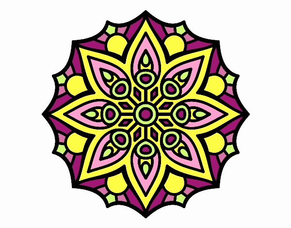 Coloring page Mandala simple symmetry  painted bybb10205