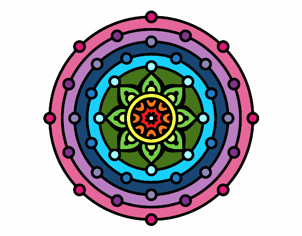 Coloring page Mandala solar system painted bySant