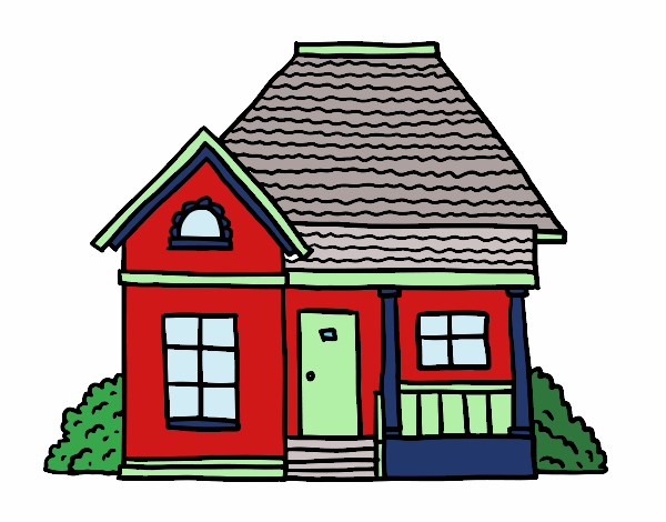 Coloring page Cottage of the village painted byBoylover2