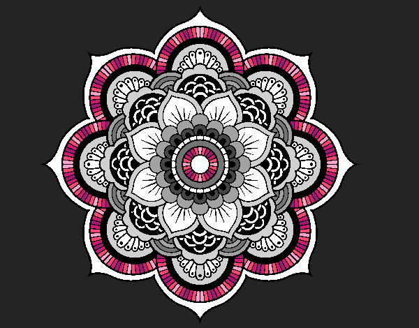 Coloring page Mandala oriental flower painted byfawnamama1