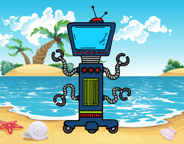A robot in seaside