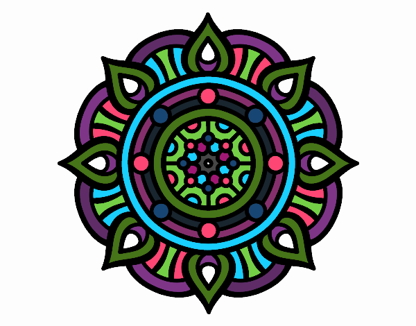 Coloring page Mandala fire points painted byLucy_color