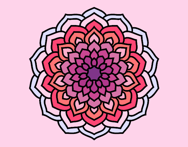 Coloring page Mandala flower petals painted byEubs