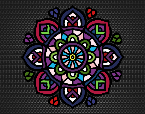 Coloring page Mandala for mental concentration painted byLucy_color