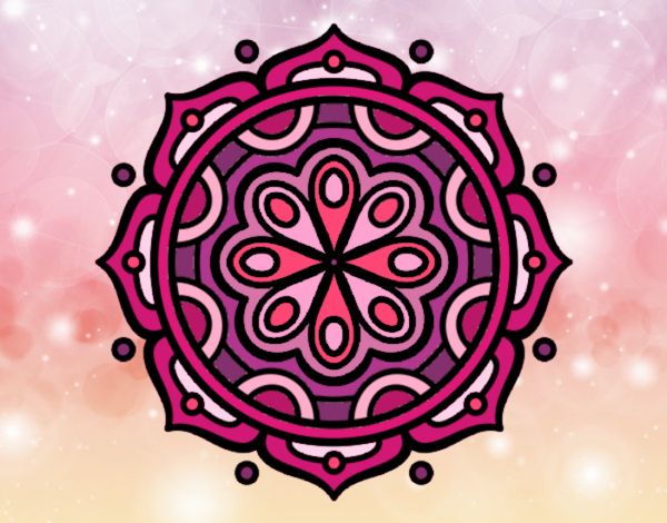 Coloring page Mandala to meditate painted byEubs