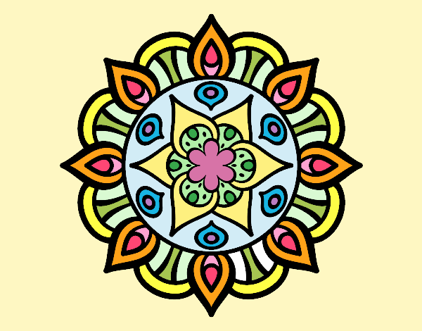 Coloring page Mandala vegetal life painted byEubs