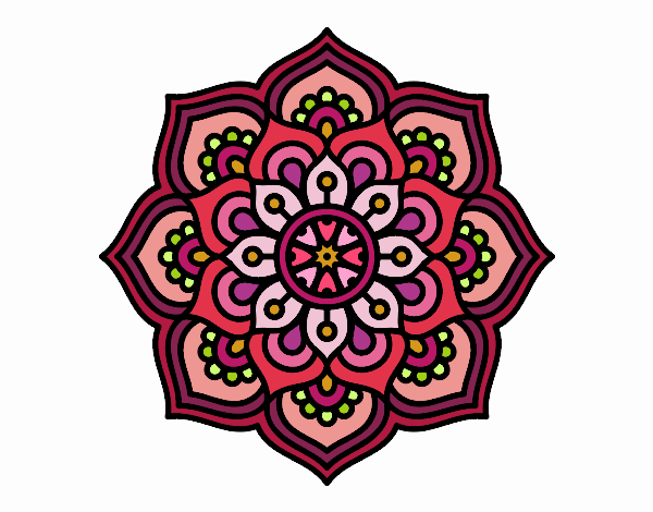 Coloring page Mandala concentration flower painted byPame