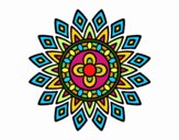 Coloring page Mandala flashes painted byPame
