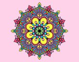 Coloring page Mandala floral flash painted byAnia