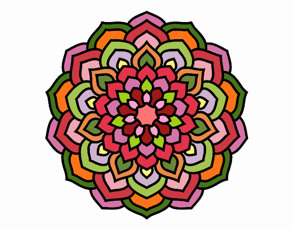 Coloring page Mandala flower petals painted byPame