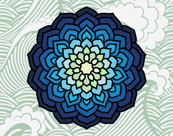 Coloring page Mandala flower petals painted bysamg