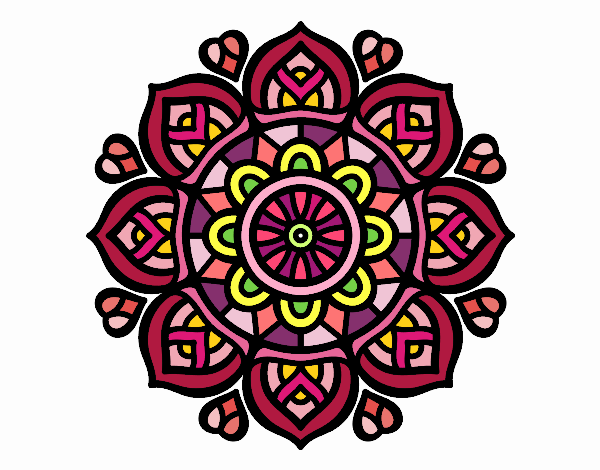 Coloring page Mandala for mental concentration painted byPame