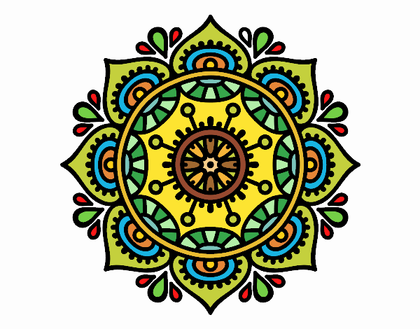 Coloring page Mandala to relax painted byPame