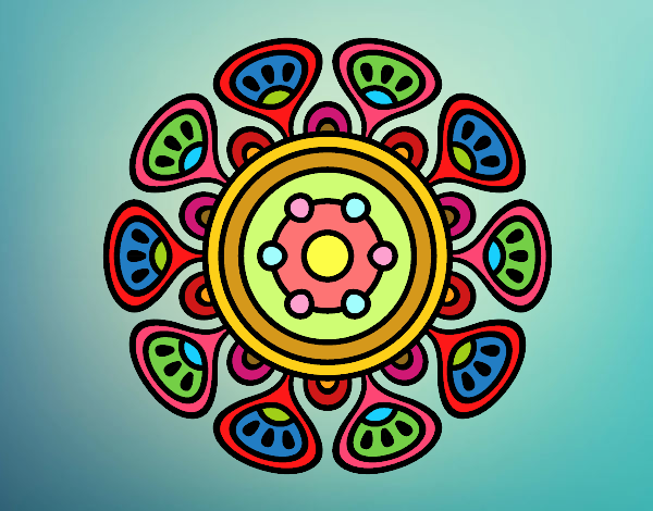 Coloring page Mandala vegetal growth painted byPame