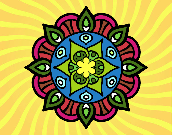 Coloring page Mandala vegetal life painted byPrincess