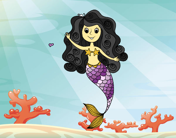Coloring page Mermaid with curls painted byfawnamama1