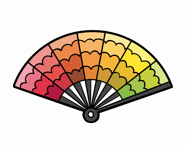 Coloring page A handheld fan painted byfawnamama1