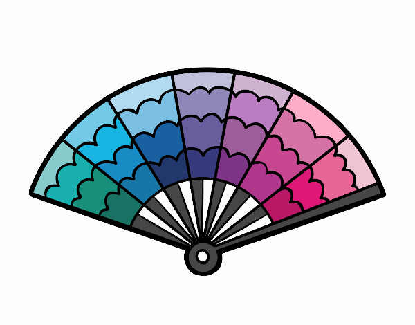 Coloring page A handheld fan painted byfawnamama1