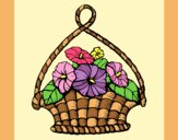 Coloring page Basket of flowers painted byAnia