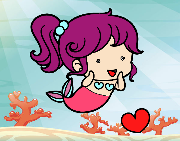 Chibi Mermaid with Blonde Hair Coloring Pages - wide 4