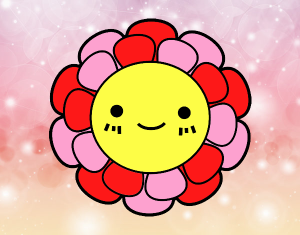 Coloring page Childish small flower painted bysamg