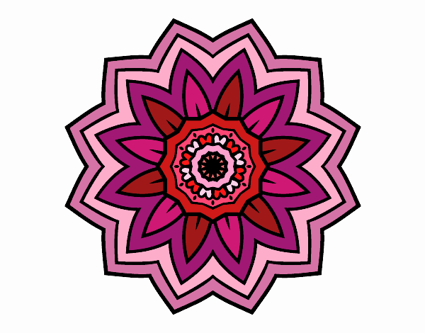 Coloring page Flower mandala of sunflower painted byPame