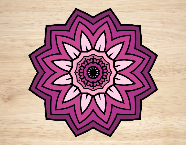 Coloring page Flower mandala of sunflower painted bysamg