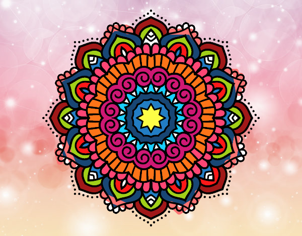 Coloring page Mandala decorated star painted byalexadra