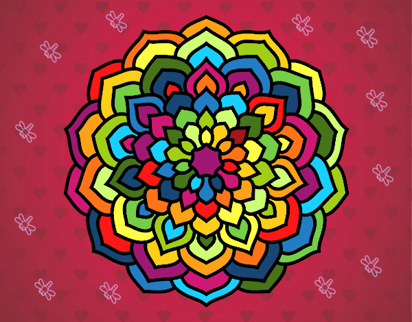 Coloring page Mandala flower petals painted byrandol9572