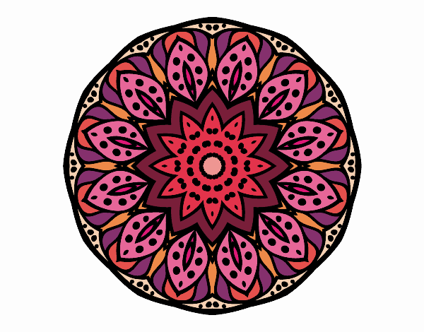 Coloring page Mandala of nature painted byPame