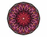 Coloring page Mandala of nature painted byPame