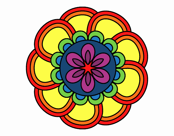 Coloring page Mandala petals painted byrandol9572