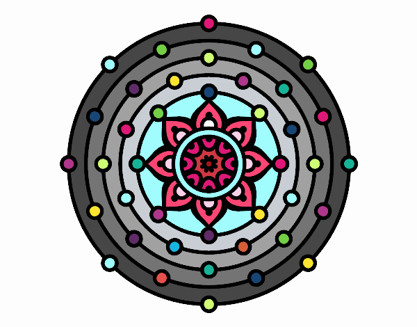 Coloring page Mandala solar system painted byrandol9572
