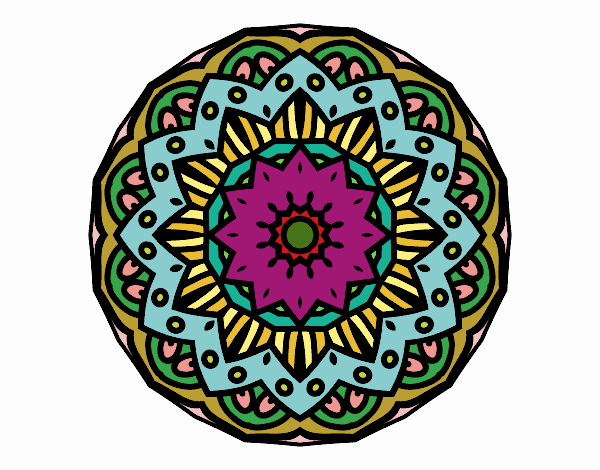 Coloring page Modernist mandala painted byPame
