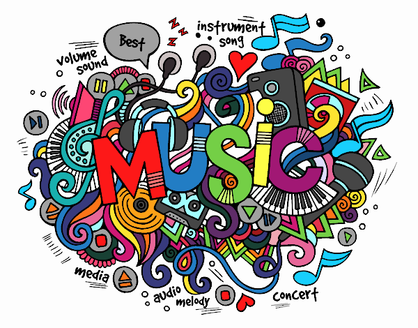 Coloring page Musical collage painted byrandol9572