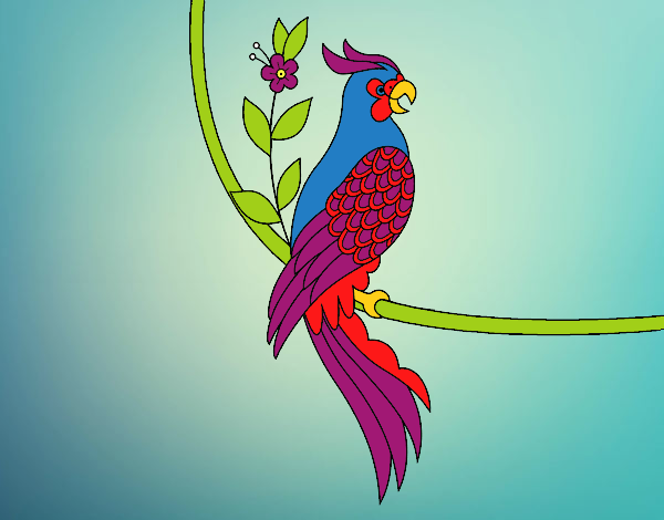Coloring page Parrot tattoo painted bysamg