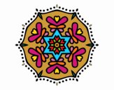 Coloring page Symmetric mandala painted byPame