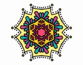 Coloring page Symmetrical flower mandala painted byPame