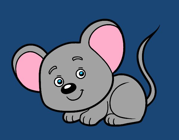 Coloring page A little mouse painted bysamg