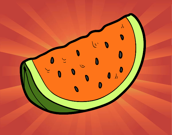 Coloring page A piece of watermelon painted bysamg