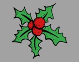 Coloring page Christmas Holly painted byAnia