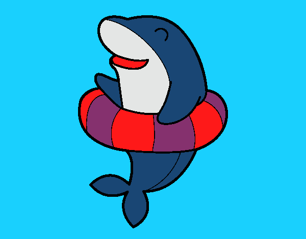 Coloring page Dolphin painted bysamg