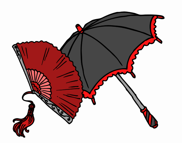 Coloring page Fan and umbrella painted byrandol9572