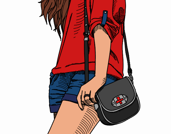 Coloring page Girl with handbag painted byrandol9572