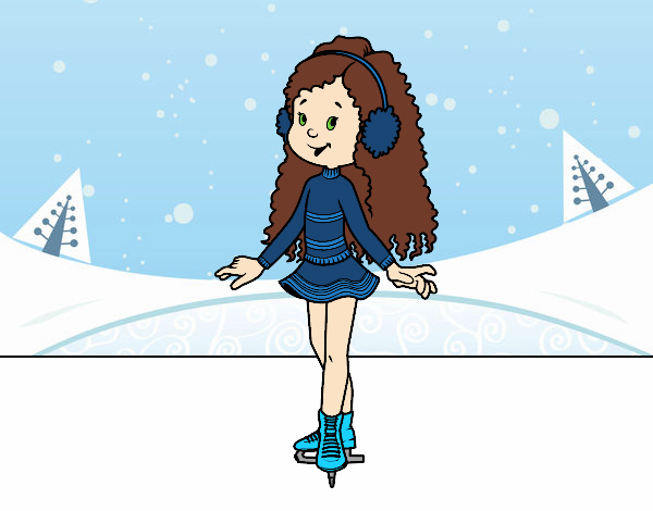 Coloring page Ice skater girl painted bysamg