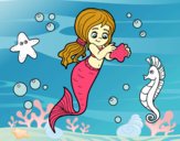 Coloring page Lovely mermaid painted byBelzabell 